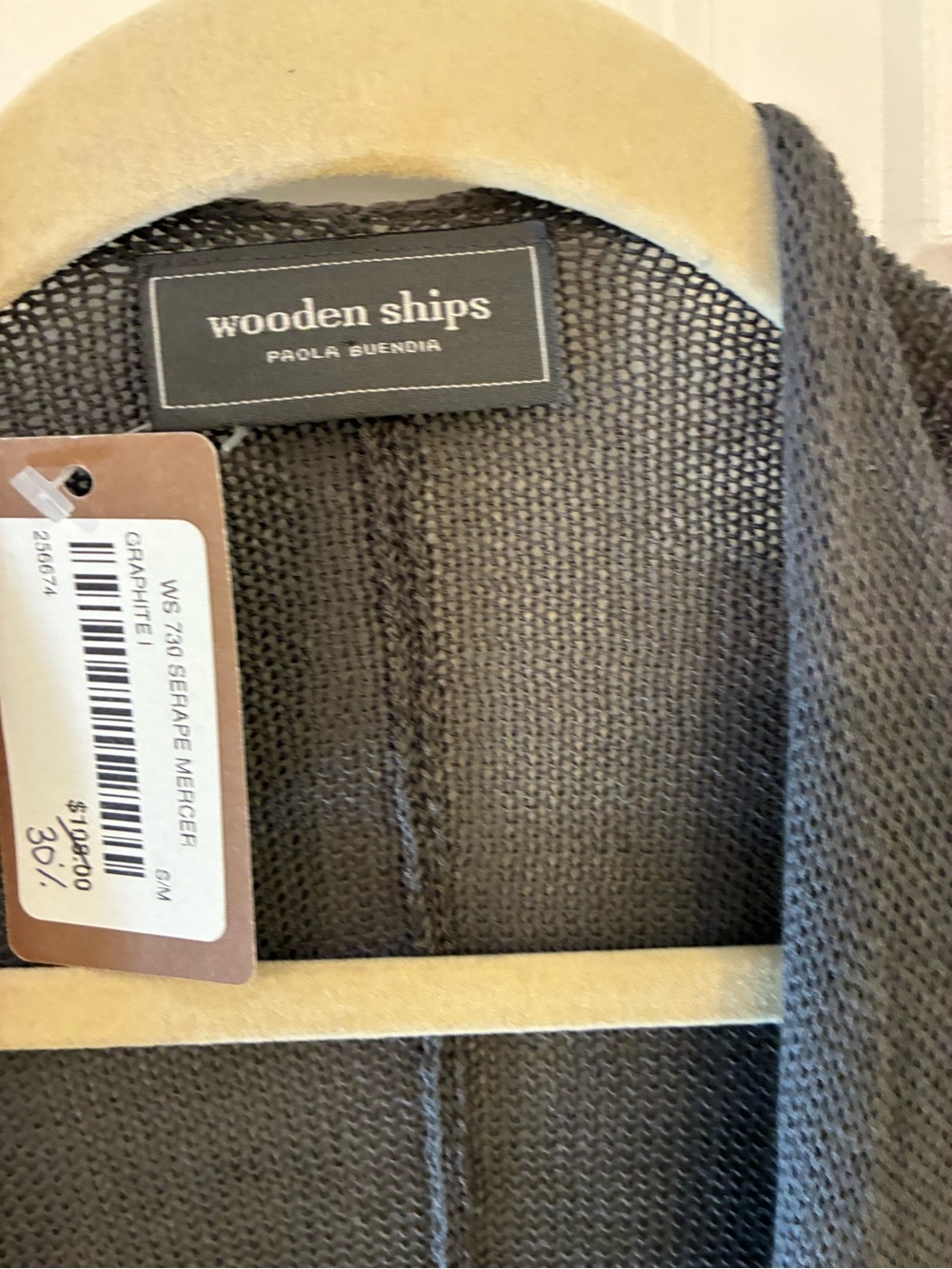 NEW! Wooden Ships Mercer Serape Wrap in Graphite S/M Paola Buendia - Picture 8 of 9